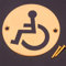 Solid Brass Disabled Bathroom Sign | 75mm Circular Door Plaque
