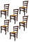 t m c s Tommychairs - 6er Set Stühle Venezia für Küche und Esszimmer, Robuste Struktur aus lackiertem Buchenholz im Farbton Dunkles Nussbraun und Sitzfläche aus Stroh