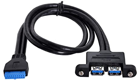 chenyang 2 porte USB 3.0 femmina a scheda madre 20 pin maschio cavo per pannello frontale montaggio a vite tipo 50cm