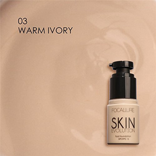 Crema correctora, 8 tipos FOCALLURE Crema base Blanqueamiento facial Hidratante Corrector Camuflaje Base líquida(#3)