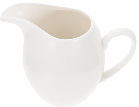 Pichet en céramique blanche avec poignée : 330 ml pour café, lait, crème en porcelaine, carafe à sauce pour la cuisine