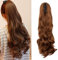 Cybelleza Coleta Postiza Pelo Natural Pinza Extensiones de Cabello Sintético Ponytail Rizadas Cola Extensiones Claw on Ponytail Hair Extensions 45cm - Castaño claro