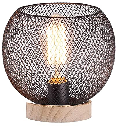 GUANSHAN Tischlampe aus schwarzem Eisengitter, dekorative Tischbeleuchtung, Nachtlicht, Nachttischlampe, Stimmungslicht für Schlafzimmer, Wohnzimmer, Restaurant, Style1