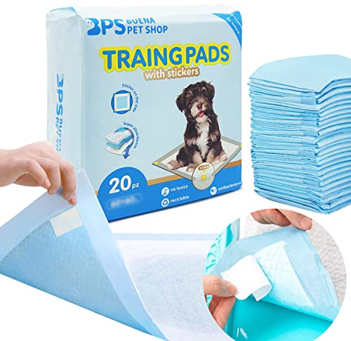 BPS 20x Empapadores Perros Gatos Alfombrilla con Pegatina Higiénica de Entrenamiento para Mascotas Ultra Absorbente Tamño M/L (20 Pcs 60x60 cm) BPS-2172