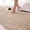 DEXI Badezimmerteppich 60 x 110 cm,Chenille Badematte rutschfest,weicher Badvorleger Maschinenwaschbar,Super absorbierend Badteppich für Badewanne,Dusche und Badezimmer, Beige