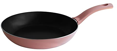 PINTINOX Prima Collection Padella in Alluminio Portofino, antiaderente 5 strati, con manico antiscottatura, diametro 20 cm, colore: Rosa Tramonto, adatta a tutti i fuochi tranne induzione