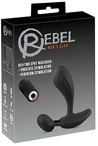 RC Two Spot Massager Analvibrator mit 2 Motoren P-Punkt-Spitze mit Reizrillen Silikon mit Soft Touch Textur REBEL 05547900000 4024144167821