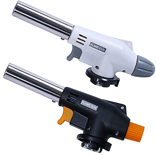 2 Pack Blow Torch Lighter, XWFEU Butane Torch Head Culinary Blow Torch Chef Cooking Torch Lighter Head Adjustable Flame for Creme Brulee BBQ Baking (Gas Canisters Not Included)