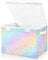 Mnsruu Storage Boxes with Lids, Rainbow Unicorn Leopard Pink Large Storage Basket Organizer Shelves Cube Bin Toy Clothes Underbed