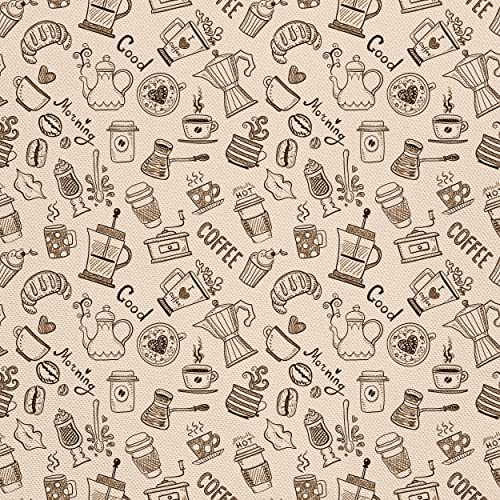 HEKO PANELS Stoff Oxford Wasserdichte Meterware Canvas-Stoff Polyester Stoff Zum Nähen Nähstoffe Möbelstoffe Dekostoffe Handwerken Wasserabweisend Blickdicht Kaffeezeit 1 Meter 155 x 100 cm