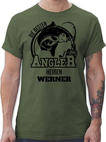 T-Shirt Herren - Angeln - Angler Geschenk - XL - Army Grün - Tshirt Angel Bilder angelshirts fischen carp Shirt Geschenke Fisch Fishing für männer personalisierte angelzubehör Karpfen t-Shirts