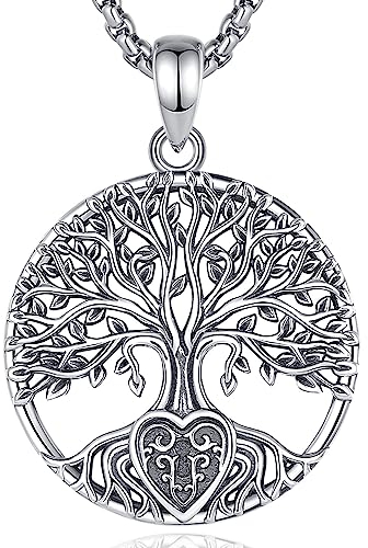 AEONSLOVE Lebensbaum Kette Wikinger Yggdrasil Baum des Lebens Halskette Silber 925 Damen Herren Nordisch Wikinger Anhänger Talisman N ordischer Schmuck Männer Frauen