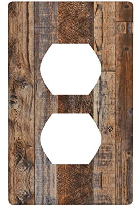 Wandplatte für Lichtschalter, Dimmer, Steckdose, Holz, Braun