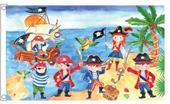 Stormflag Drapeau Enfants Pirates 90x150cm Drapeau Enfants Pirates 3x5ft polyester pongé 90g avec œillets et Double couture