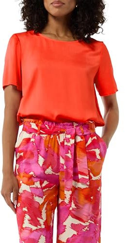 Comma Damen Fließendes Shirt aus Satin im Relaxed Fit Bluse