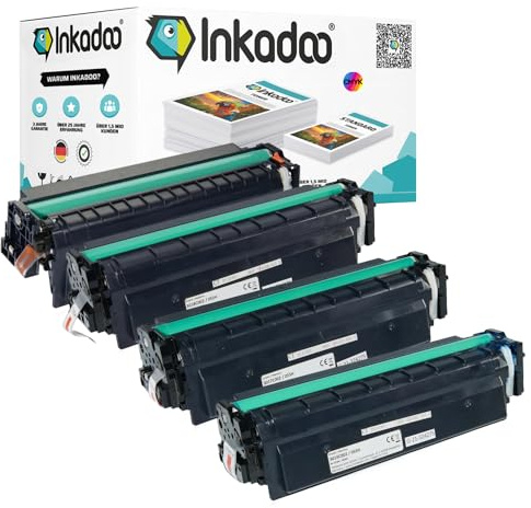 Inkadoo Toner für Canon 3020C002 / 055H enthält 4X Tonerkartusche Multipack Kompatibel i-SENSYS LBP-664 Cx, MF-746Cx, LBP-662Cdw, MF-741Cdw, MF-743Cdw ca. 25.300 Seiten Tonerpatronen, Drucker Toner