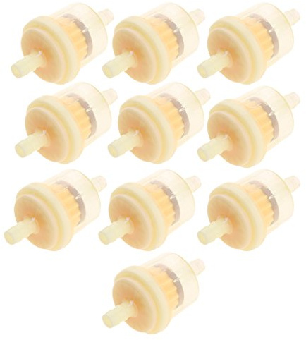 10 Pieces Plastic Motorcycle Petrol Inline Fuel Filter for 1/4'' 5/16'' Pipes
