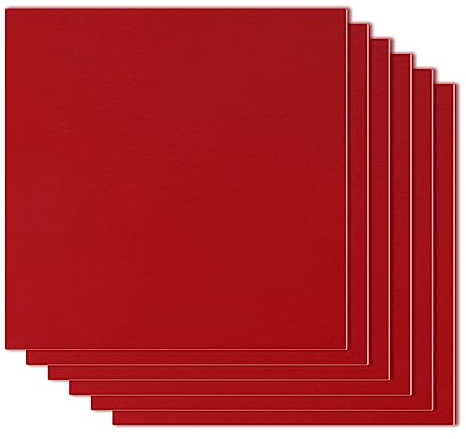 Tablero de densidad, tablero de MDF de 30x30 cm, tablero de fibra de densidad media para manualidades en madera, 6 piezas de madera sin terminar de 3 mm de espesor (Color Rojo Oscuro)