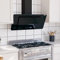 Hotte Aspirante, Hotte de Cuisine Hotte Casquette Hotte murale 90 cm Acier inoxydable et verre trempé Noir