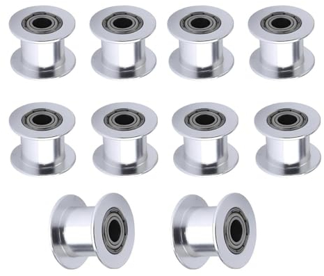 BZ 3D GT2 Umlenkrolle,GT2 Idler Pulley 20 Zahnlos Bohrung 5mm Breite 10mm Zahnriemenscheibe 20 Toothless für 3D-Drucker 9mm/10mm Breite GT2 Zahnriemen.(10 Stück)