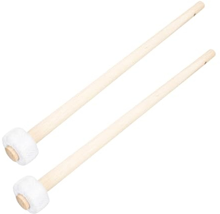 Gongschlägel Weiß Holz Gummi für Gong Weihnachten Event | Praktisch und Komfortabel, Holzgriff mit Gummiteil, Geeignet für Performance Use, 2 Stück