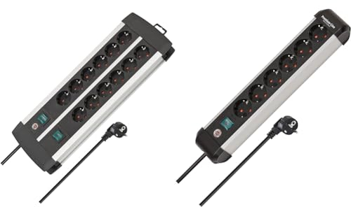 Brennenstuhl Premium-Alu-Line Steckdosenleiste 12-Fach/Mehrfachsteckdose & Premium-Alu-Line Steckdosenleiste 6-Fach/Steckerleiste