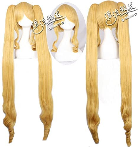HBYLEE-Wig for cosplay Perücke für Cos Perücke Mixed Gold Double Tiger Mund + Tempel Rose Mädchen Echte Rot Anime Perücke