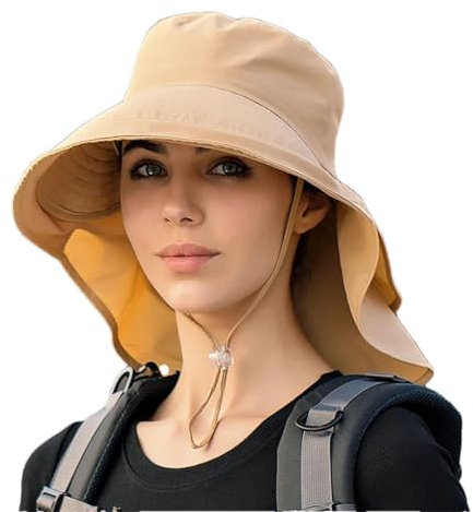 Chapeaux d'été légers pour femme avec trou en queue de cheval pour protection des yeux en plein air, kaki, taille unique