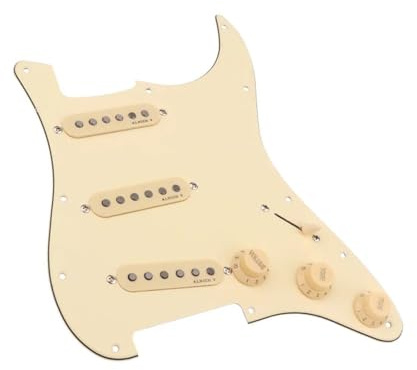Pickguard Tonabnehmer Set Gelbes Single Coiled Alnico V Schlagbrett Für E-Gitarre