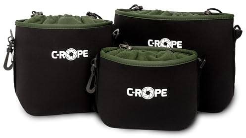 C-Rope Kamerabeutel aus Neopren, Neopren-Beutel mit Fleece-Fütterung, wasserabweisend, Kamerazubehör - 3er Set Größe S, M, L