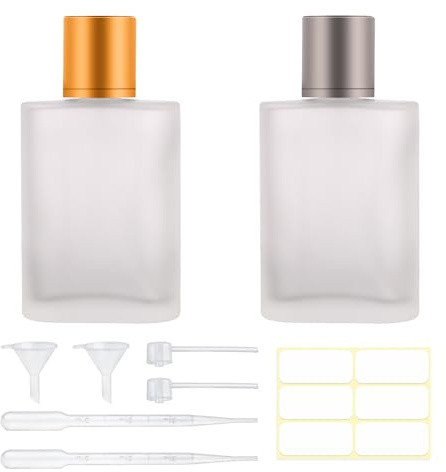 2pcs 50ml Frosted Glass Spray Bottle for Perfume,Refillable Travel Perfume Atomizer Bottles,Portable Cologne Bottles Empty,Cosmetics Essential Oils Dispenser.(50ml)