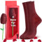 Jeasona Chaussettes à paillettes roses pour femme - 39-42 - Cadeau de Noël pour femme - Cadeau pour petite amie, épouse, maman, couple, partenaire, Saint-Valentin, fête des mères, Rouge-1292A1, 39-42