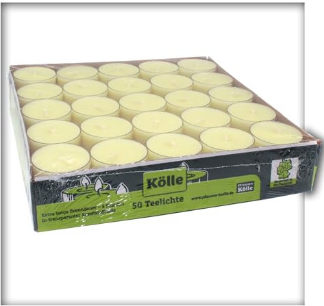 Kölle Teelichter, 50 Stück, 5 Stunden Brenndauer