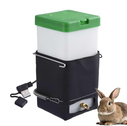 Beheizte Wasserflasche für Kaninchen – Getränke für Kleintiere, thermostatische Steuerung |. 1L Hasenwasserflasche, auslaufsicheres Design, Getränke für Hamster, Meerschweinchen, Vögel, Temperaturanpa