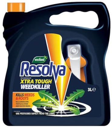 Resolva Pro Xtra Tough Weed Killer Ready to Use - Fast-Acting Herbicide for Weeds, Brambles, and Tough Vegetation - Effective on Roots, with Visible Results in Hours (3L)