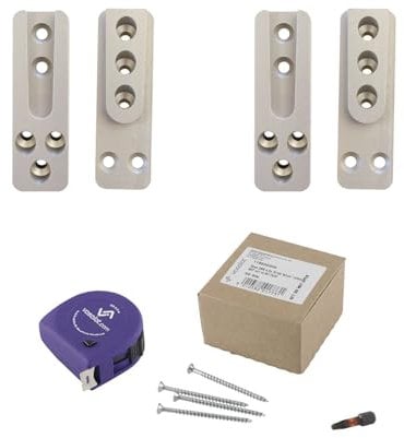 vasalat HVP Verbinder schwerlast 25x80x12mm - 2x Holzverbinder unsichtbar - ideal als Balkenverbinder inklusive 50x Spaxschrauben T-Star plus & 1x Bit TX20