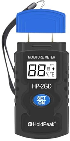 Igrometro Professionale Misuratore di umidità digitale del legno Rilevatore di umidità del legno senza contatto Misuratore di umidità del grano digitale automatico ad alta precisione(2GD)