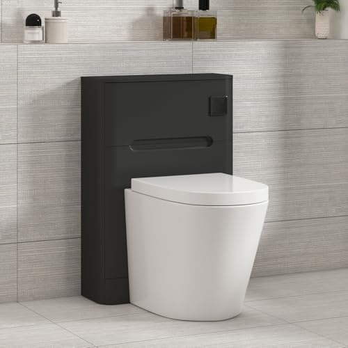 Venice 550mm Matt Black BTW Back to Wall Toilet WC Unit