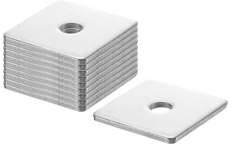 QUARKZMAN 10 Stück Quadratische Unterlegscheiben M8 x 40 x 40 x 3 mm, 304 Edelstahl Dichtscheiben Silber Weiß Vierkantscheiben, Flache Beilagscheiben für Schrauben Muttern Gewindestange