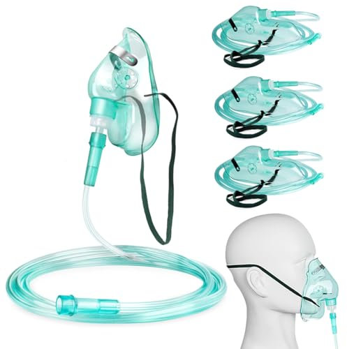 IKOPFLN 4 Stück Sauerstoffmaske für nhalationsgerät, Kompressorvernebler inhaliergeräte für erwachsene, für Erwachsene und Kinder bei Erkältungen inhalator vernebler