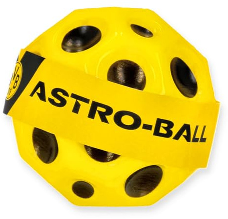 BVB Astro-Ball, Offizieller Borussia Dortmund Trainingsball, Gelb mit Schwarzen Löchern, Kunststoff, Hexagonal