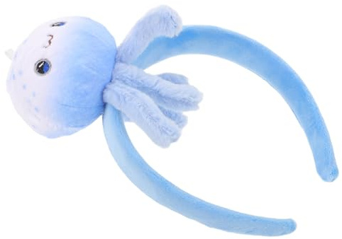 STOBAZA Blauer Plüsch Quallen Haarreif Verstellbar Meerestier Stirnband Halloween Party Haar Accessoire für Damen und Mädchen