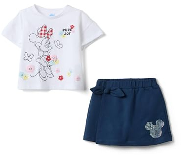 OVS Kids Mädchenkleid aus Reiner Baumwolle mit mehrfarbigem Muster und Minnie, Regular Fit