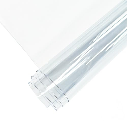 LERNOU Rollo de vinilo transparente de PVC de 0,3 mm, rollo de vinilo transparente de 40 x 120 cm, PVC transparente supertransparente, tela impermeable para bolsas de costura, manualidades, accesorios