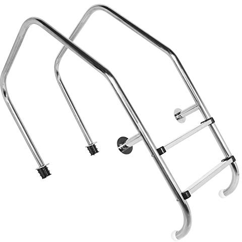 SustVita Escalera para Piscina Resistente de 2 escalones con pasamanos de fácil Agarre para Acceso a la Piscina enterrada, Proporciona Mayor Seguridad Junto a la Piscina, Equipo