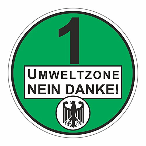 carstyling XXL Aufkleber Umweltzone - Nein Danke! Ø 80 mm