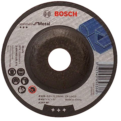 Bosch 1x PRO Metal Longlife Schleifscheibe für kleine Winkelschleifer und 22,23‑mm-Bohrung (für Stahl, Ø 115 mm, Professional Zubehör Kleiner Winkelschleifer)