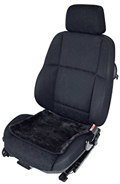 Leibersperger Lammfell Kissen/Hochwertige Auflage für Stuhl und Autositz/Stuhlkissen/praktische Sitzunterlage 40 x 40 cm (Schiefer)