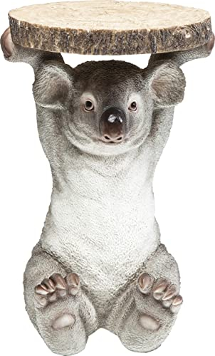 Kare Design Beistelltisch Koala Grau/Braun, 33cm Durchmesser, Couchtisch, Koala Motiv, Wohnzimmer, Sofatisch, Nachttisch, 52x35x33 cm (H/B/T)