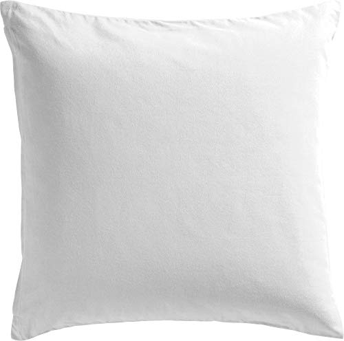 REDBEST Kissenhülle, Kissenbezug Uni Seattle, 100% Baumwolle weiß Größe 40x40 cm - Robustes, glattes Gewebe, mit praktischem Reißverschluss
